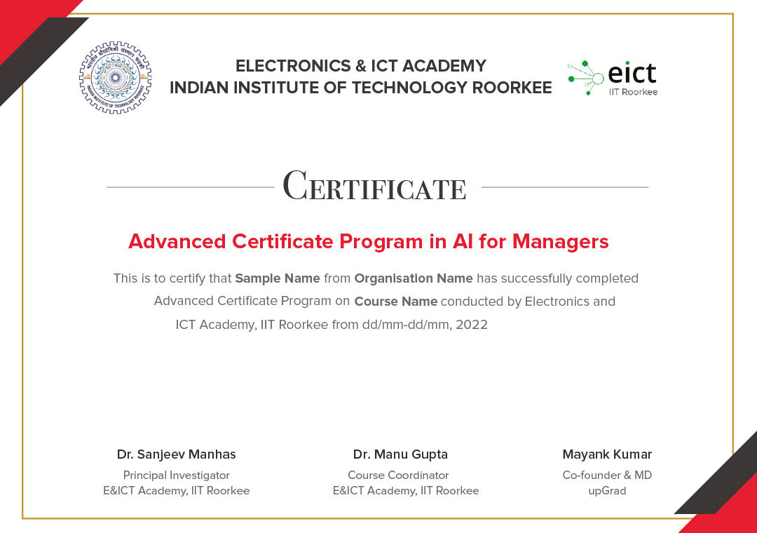 Advanced Certificate Program in AI for Managers