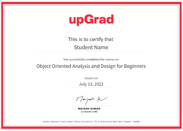 Object Oriented Analysis and Design for Beginners