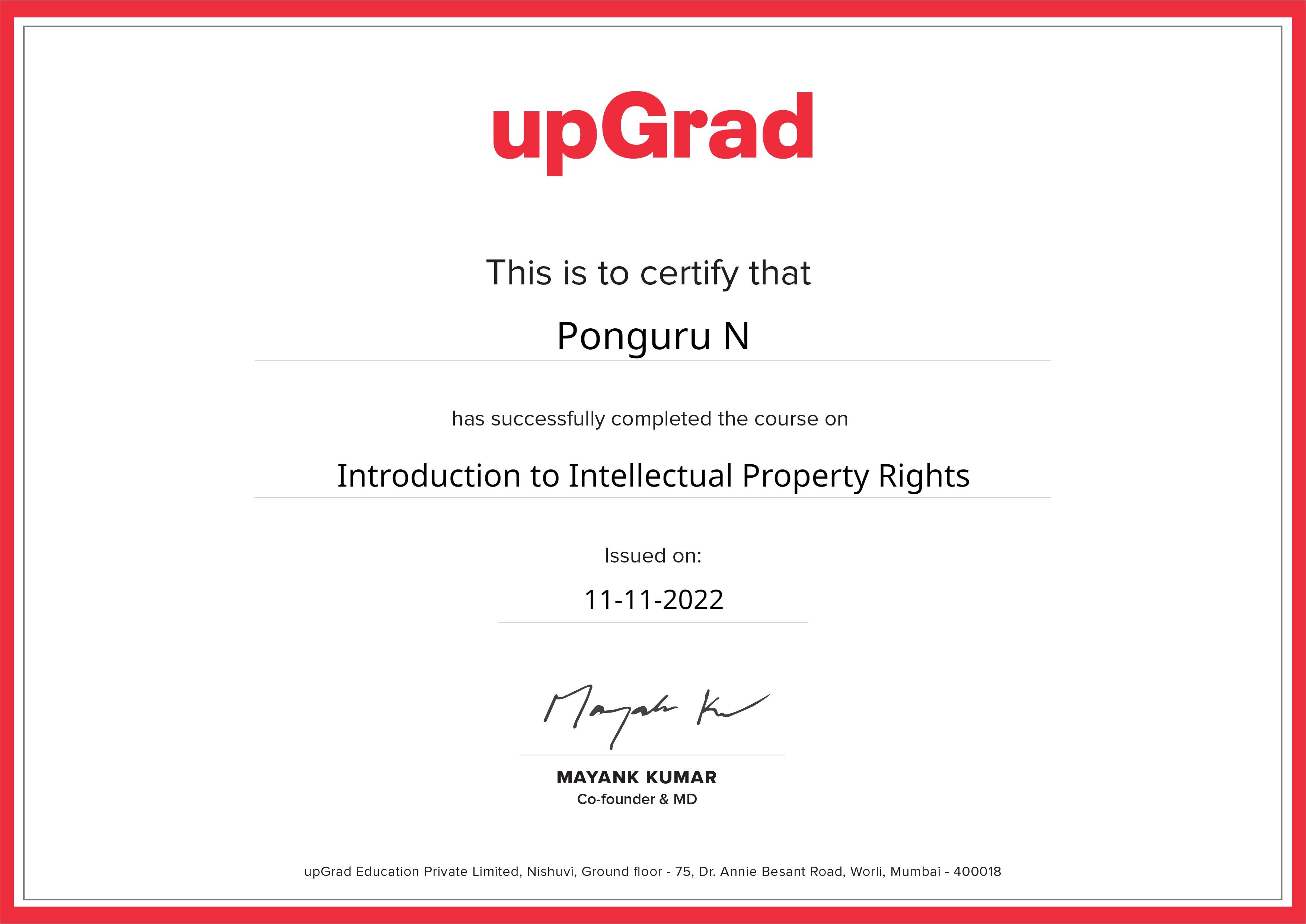Introduction to Intellectual Property Rights