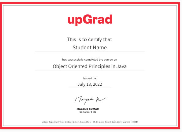 Object Oriented Principles in Java