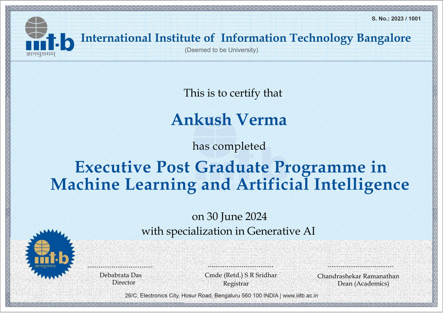 Post Graduate Programme in Machine Learning & AI (Executive)