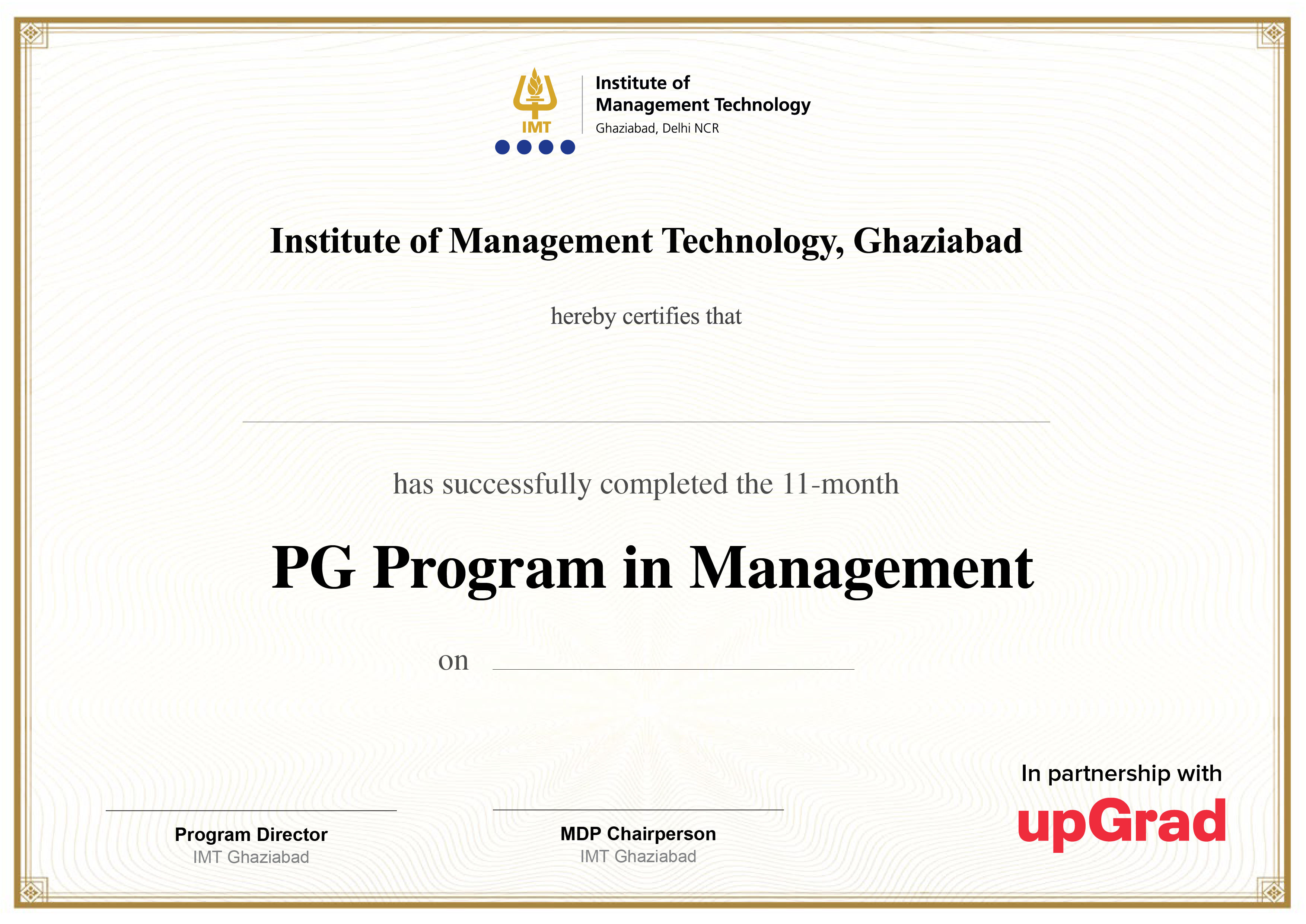 PG Programme in Management from IMT Ghaziabad