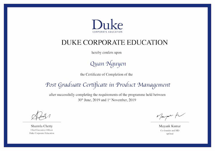 Post Graduate Certificate in Product Management