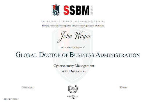 Global Doctor of Business Administration degree from SSBM Geneva