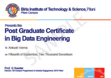 Post Graduate Program from BITS Pilani