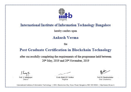 Post Graduate Program from IIIT Bangalore