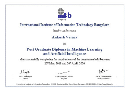 Post Graduate Diploma from IIIT Bangalore