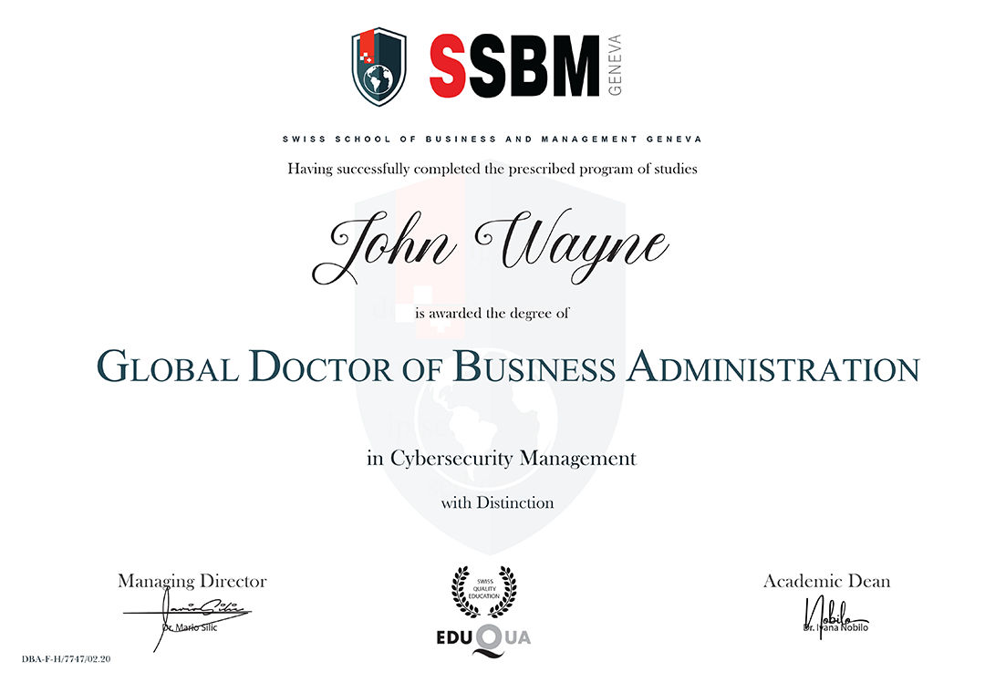 Global Doctor of Business Administration from SSBM: Admission 2021