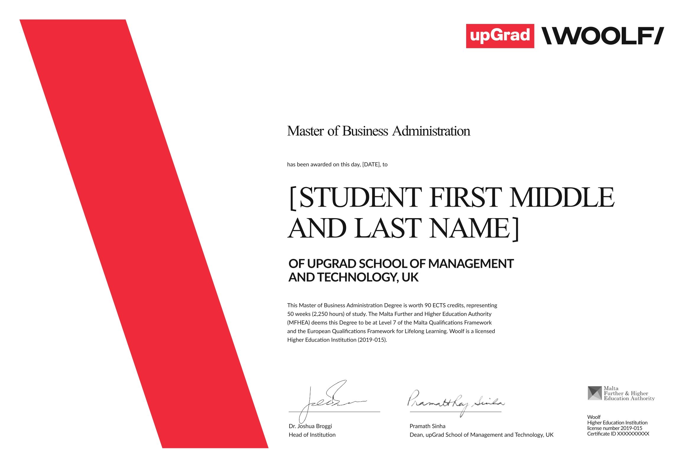 Master of Business Administration (MBA) from upGrad College upGrad