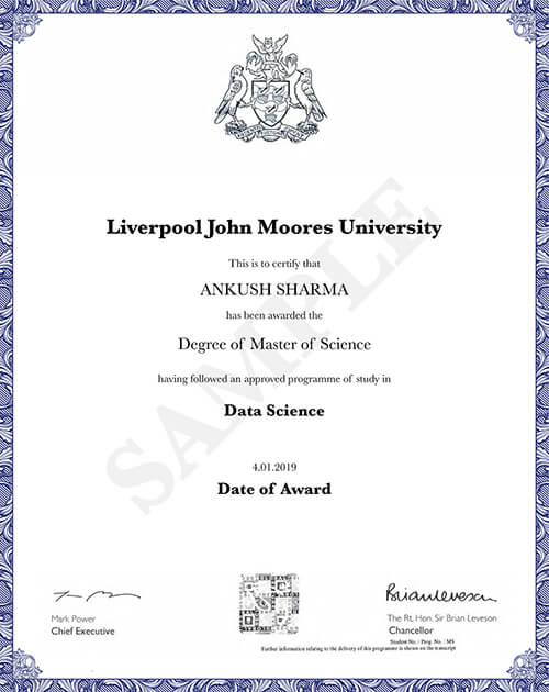 Master's Degree from LJMU