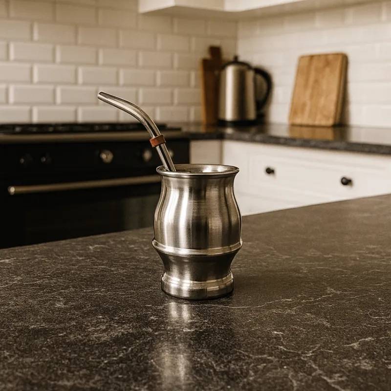 Mate Térmico y Bombilla Auto Limpiante Acero Inoxidable