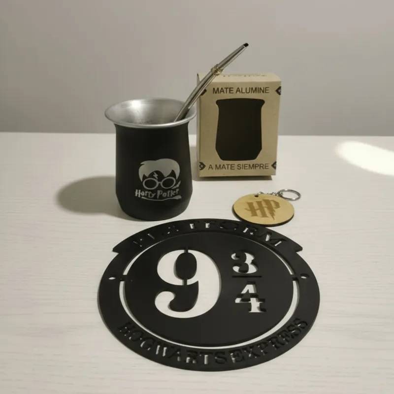 Combo Harry Potter - Mate Grabado + Cartel + Llavero