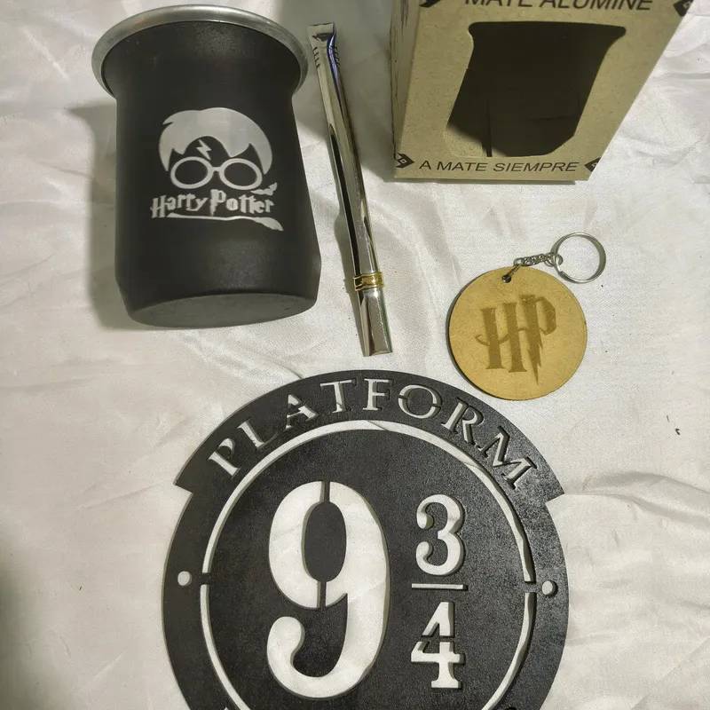 Combo Harry Potter - Mate Grabado + Cartel + Llavero 2