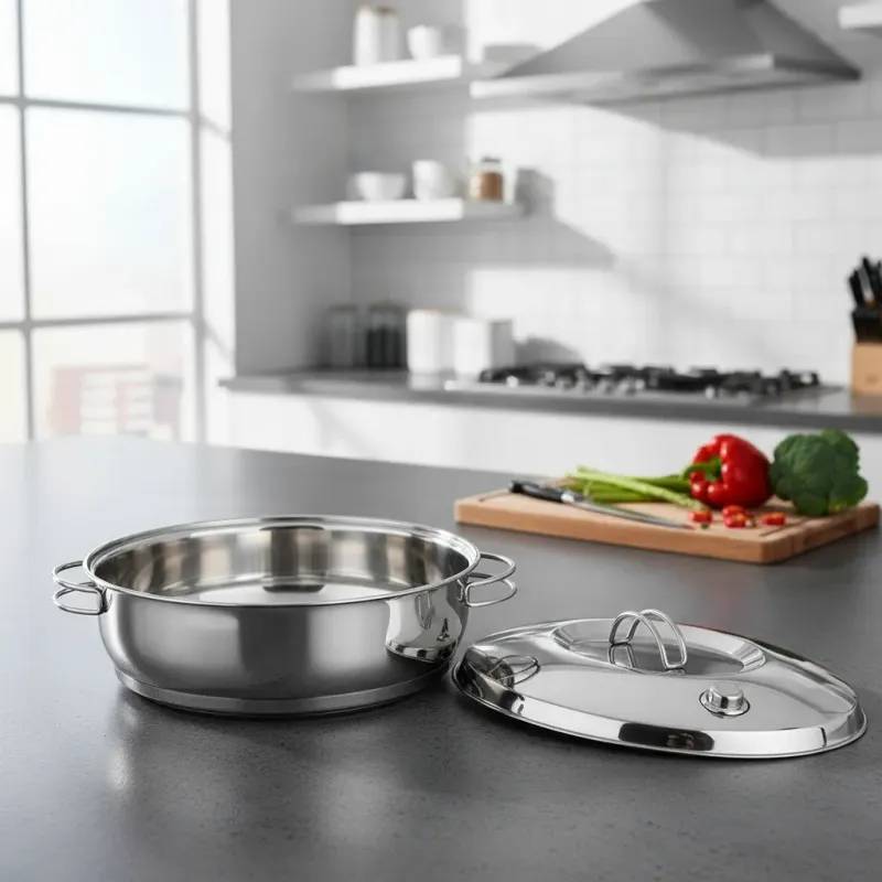 Olla Bifera 28x8 Cm. / 4 Litros. Acero Grado Quirurgico