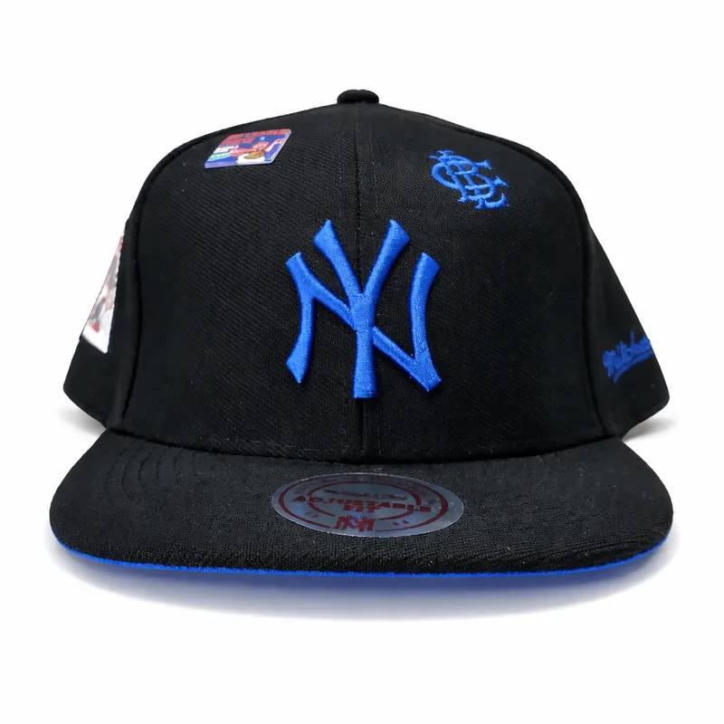 Gorra NY Negra X Azul Cerrada Talle 7 1/2 Envío Gratis