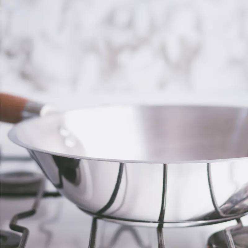 Wok 30 X 7 Cm, Acero Inoxidable Triple Fondo 3