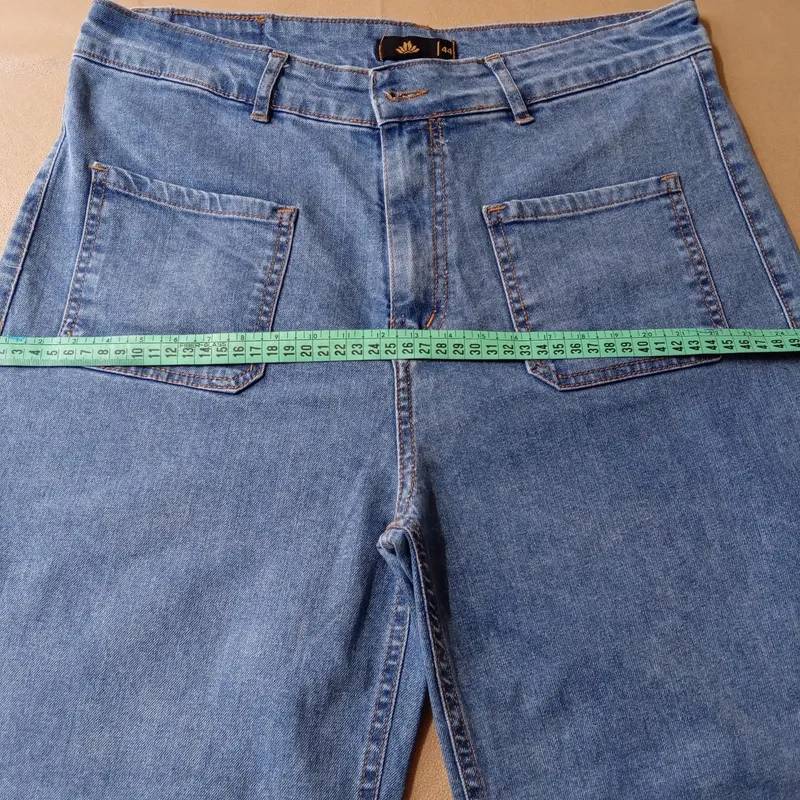 Pantalon de Jean Tipo Wide Leg, Recto, Tiro Alto 3