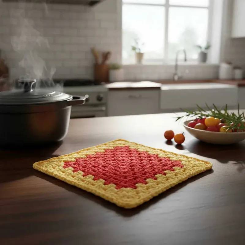 Lote X 20 Agarradera Cuadrada Doble Tejida en Hilo Grue 2