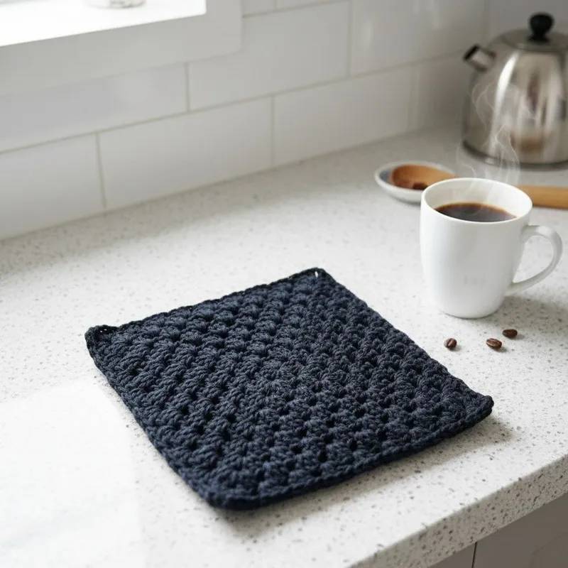 Lote X 20 Agarradera Cuadrada Doble Tejida en Hilo Grue 4