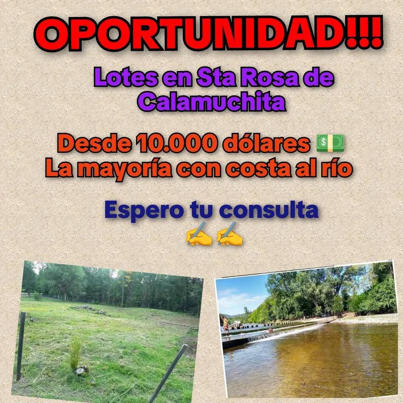 Hermosos Lotes EN Sta Rosa DE Calamuchita!!