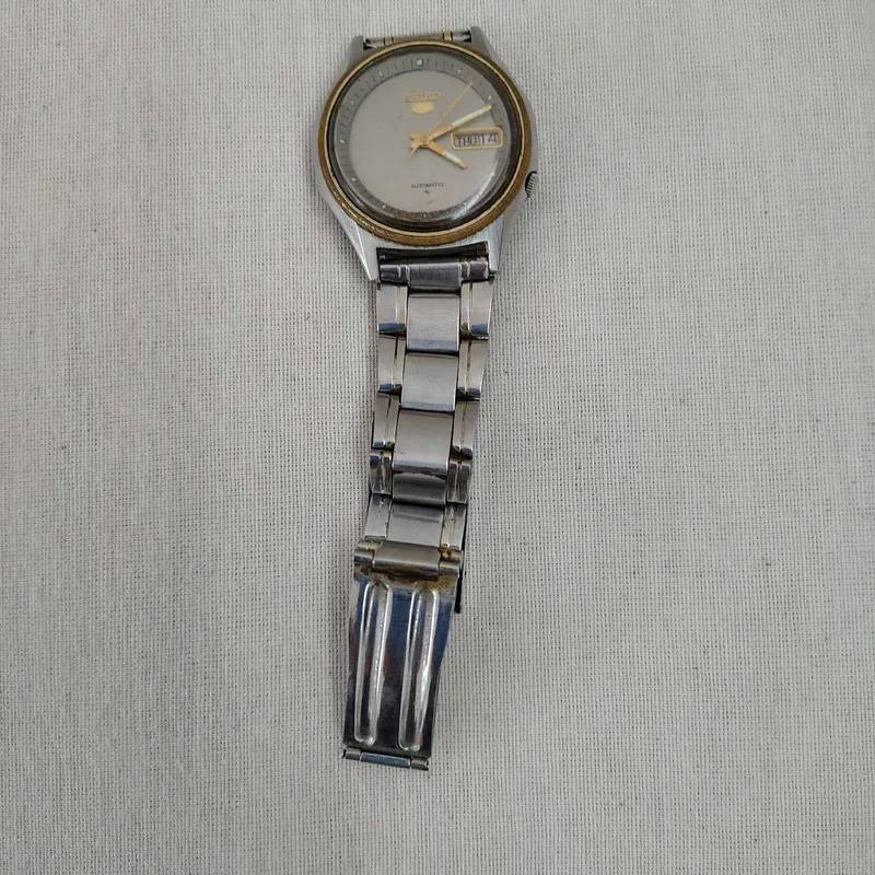 Reloj Seiko 5 Automatico Vintage Plateado-borde Dorado 2