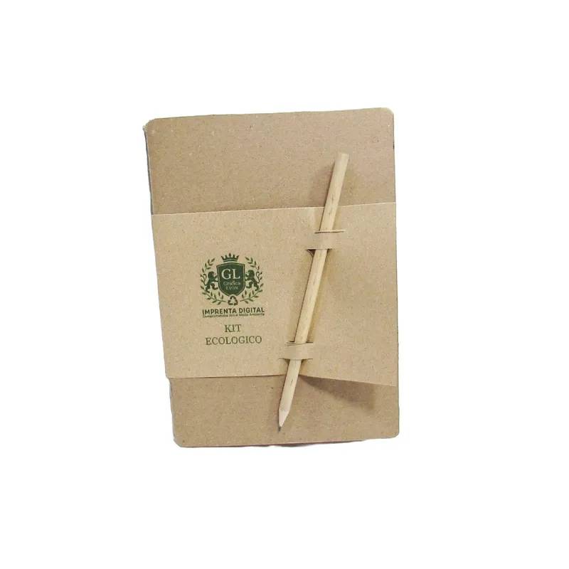 Pack Libretas Ecologicas A5 + Lapices Madera sin Barniz
