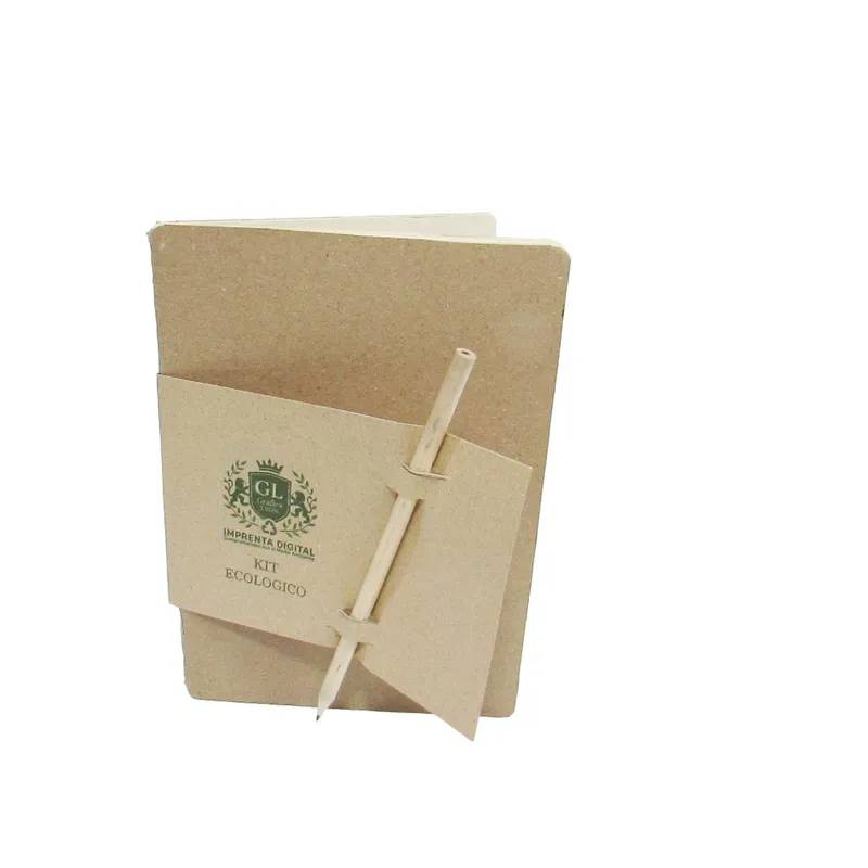 Pack Libretas Ecologicas A5 + Lapices Madera sin Barniz 3