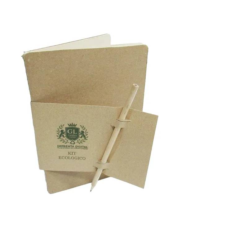 Pack Libretas Ecologicas A5 + Lapices Madera sin Barniz 4