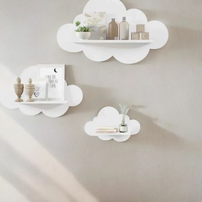 Set X3 Repisas Diseño Nubes 2