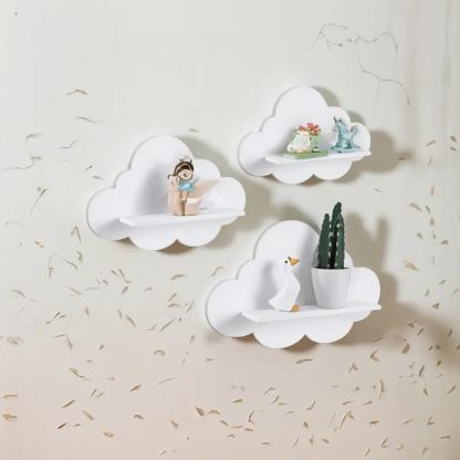 Set X3 Repisas Diseño Nubes 3