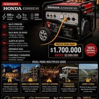 Generador Electrico Honda Ez 6500 1