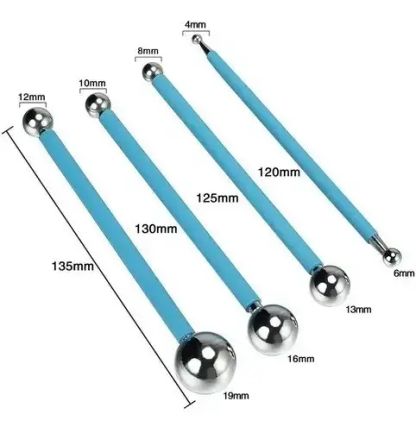 Estecas Bolillo Herramientas X 4 Porcelana Fría 4