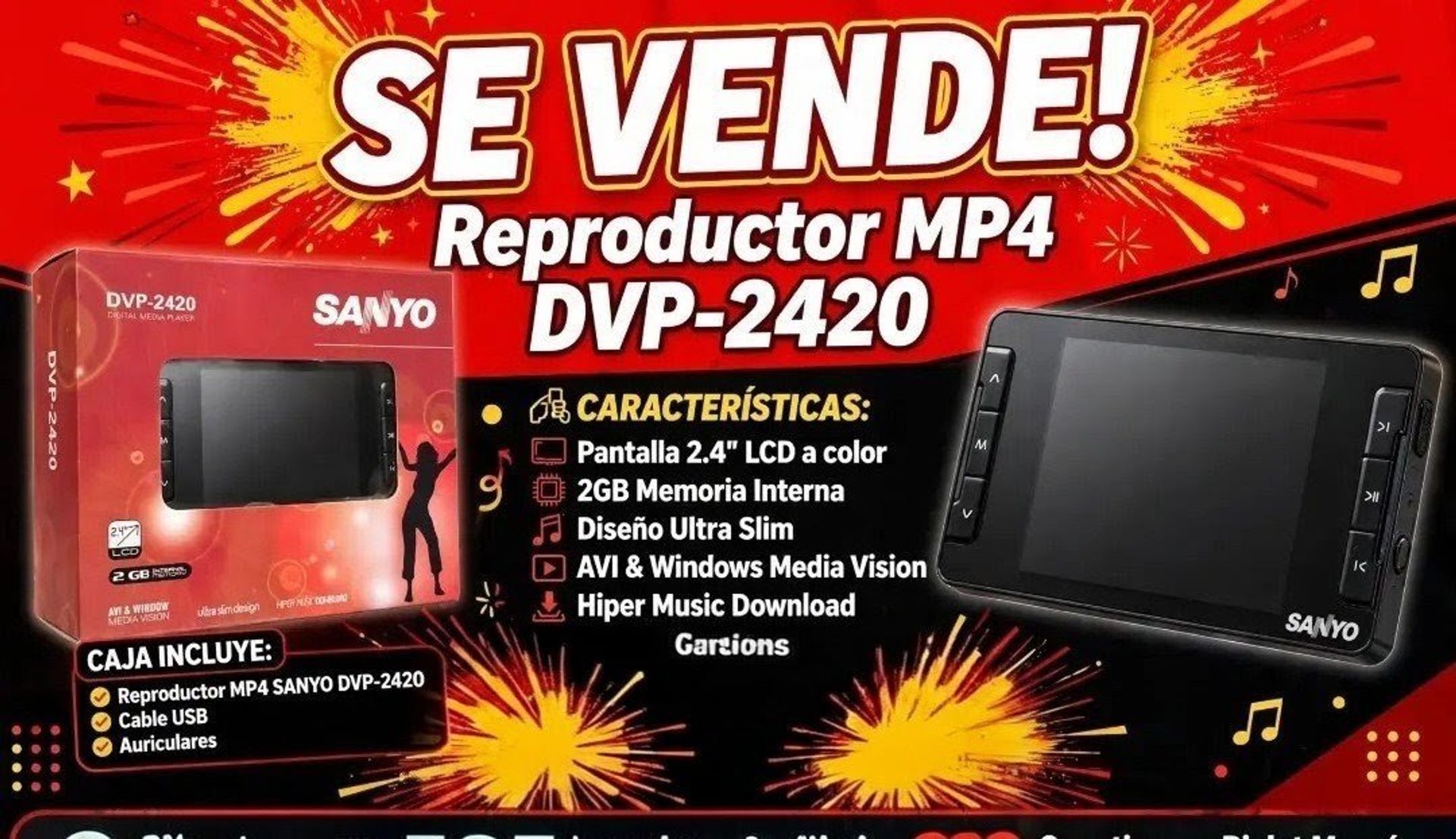 Reproductor Mp4 Sanyo Dv2420