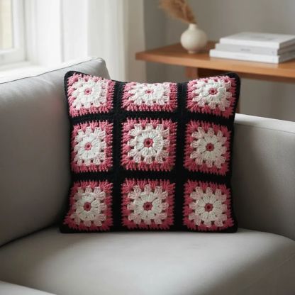 Funda para Almohadón a Crochet 40x40 1