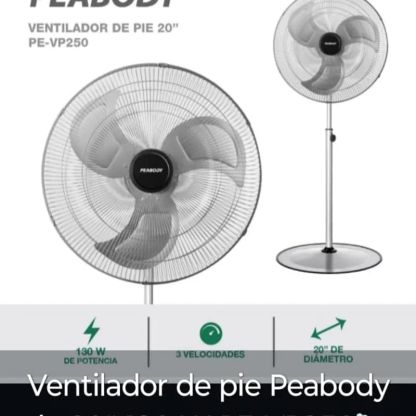 Ventilador de Pie Peabody Pe-vp250 3 Palas de Metal 20" 2
