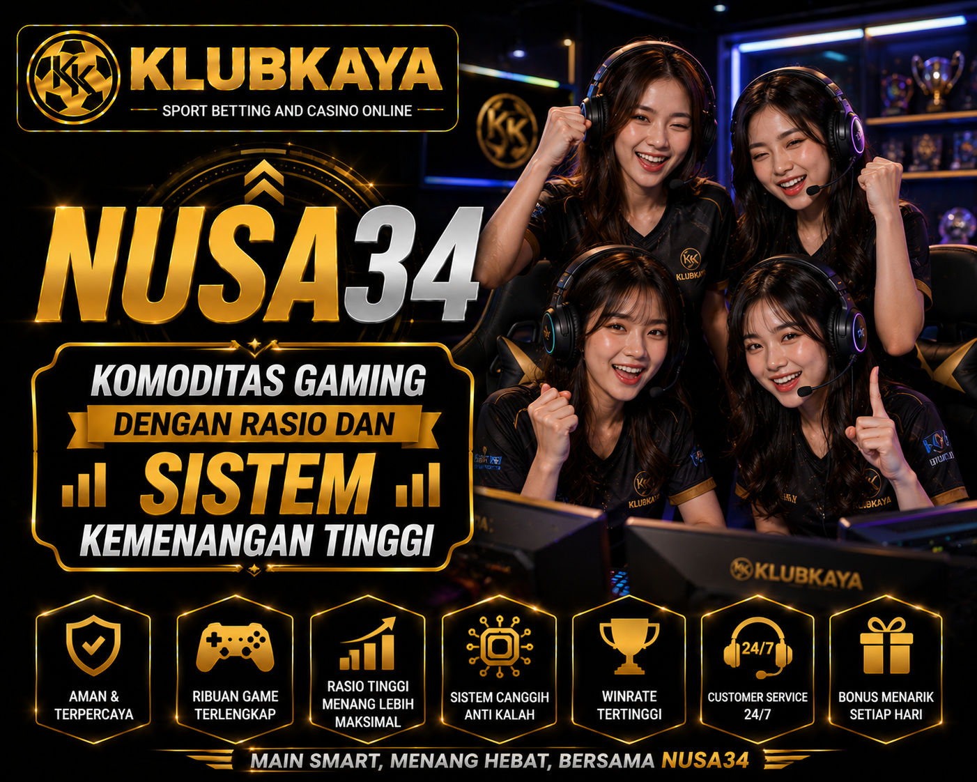 NUSA34 : Komoditas Gaming Dengan Rasio Dan Sistem Kemenangan Tinggi