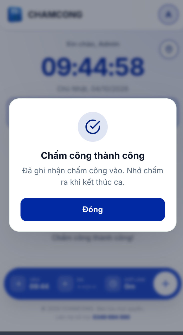 Chấm công thành công