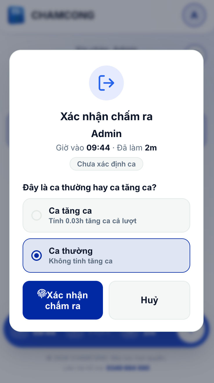 Xác nhận chấm ra