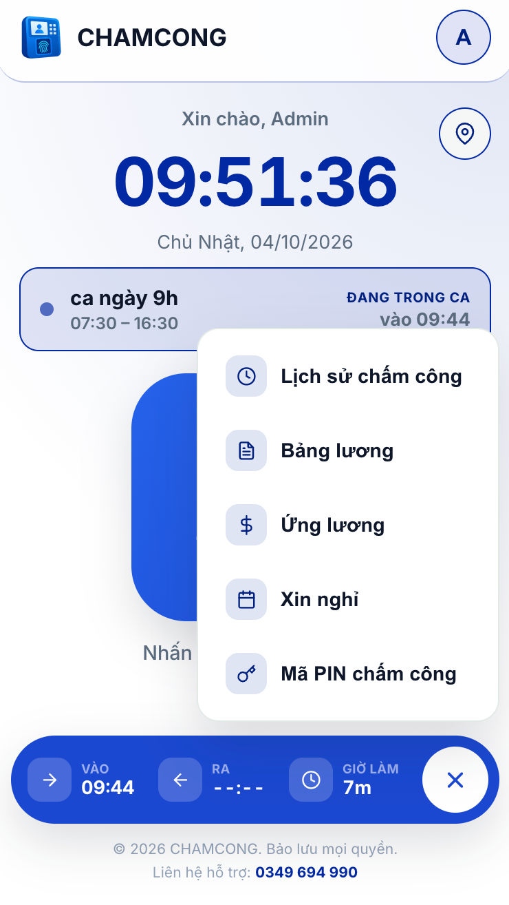 Menu tiện ích