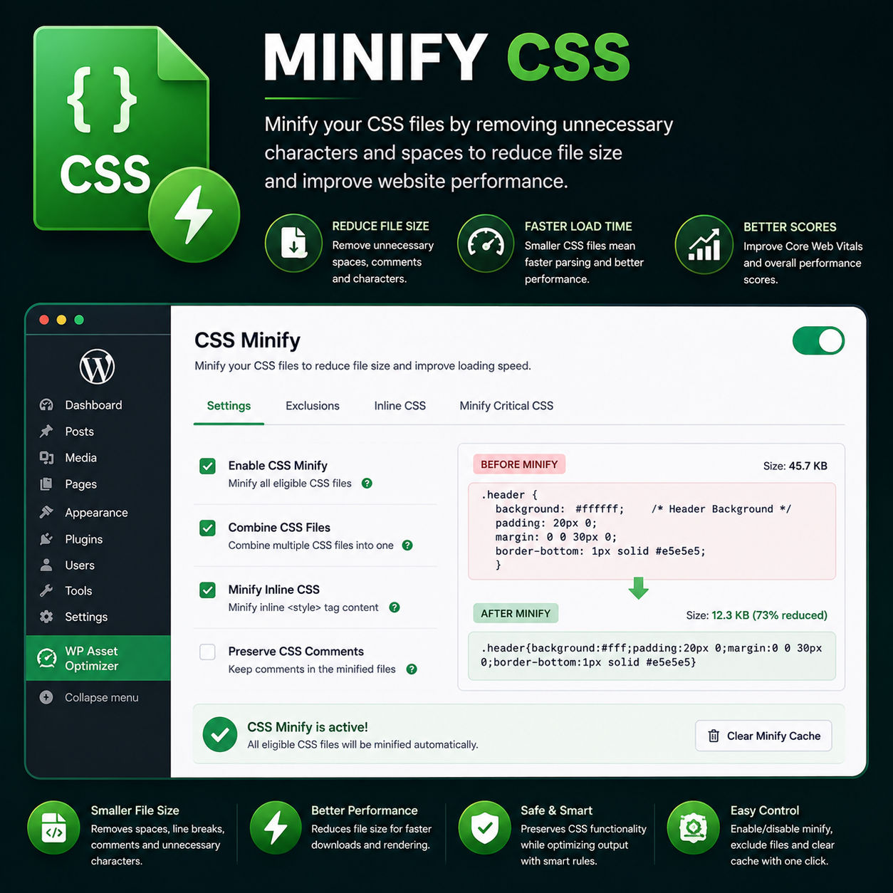 CSS Minification Settings