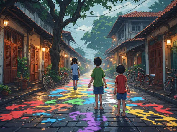 Chalk Rain on Armenian Street