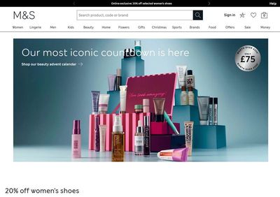 marksandspencer.com homepage on 15 Oct 2026
