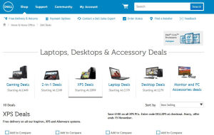 Preview 2 of the Dell website