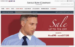 Preview 2 of the Savile Row website