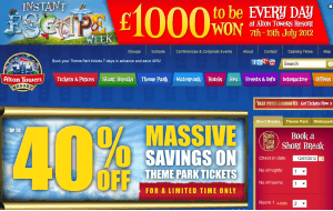 Preview 2 of the Alton Towers website