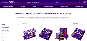 Preview 2 of the Cadbury Gifts website