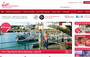 Preview 3 of the Virgin Experience Days website