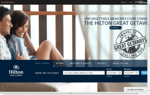 Preview 2 of the Hilton website
