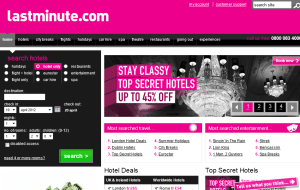Preview 2 of the Lastminute.com website