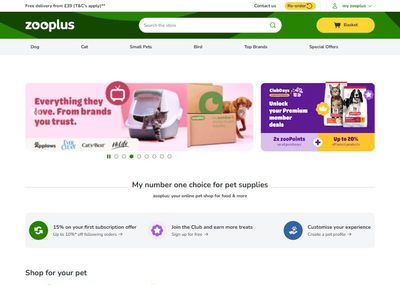 zooplus.co.uk homepage on 15 Oct 2026